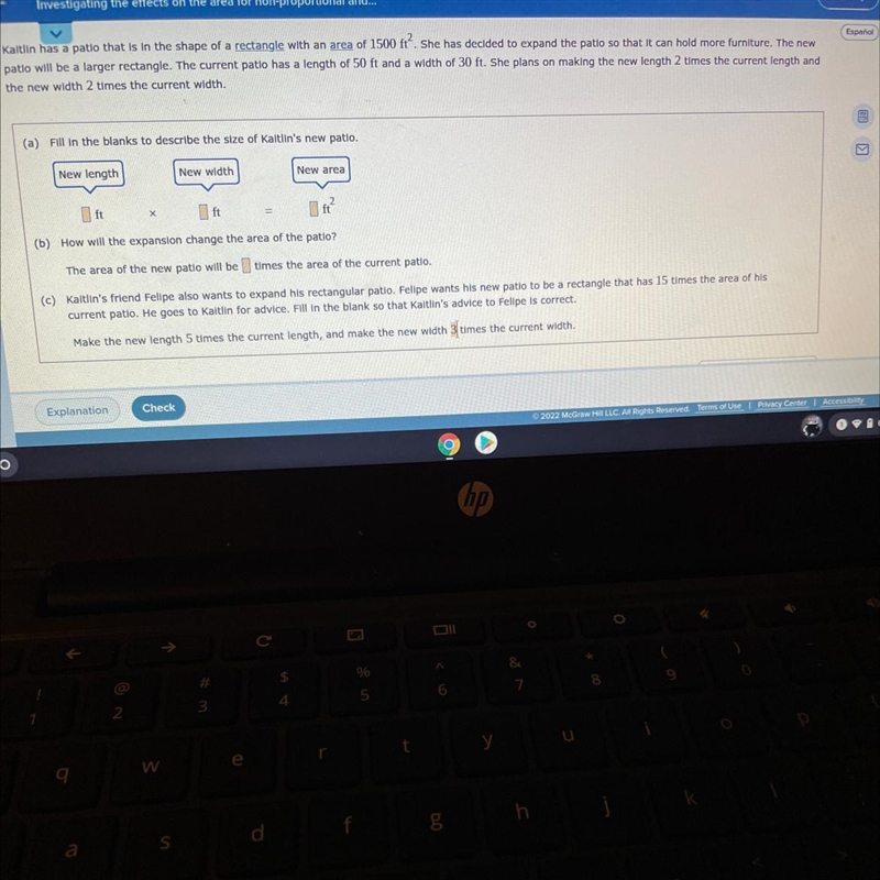 O AREA AND VOLUMEInvestigating the effects on the area for non-proportional-example-1