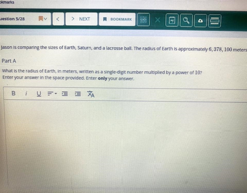 What is the radius of Earth, in meters, written as a single-digit number multiplied-example-1