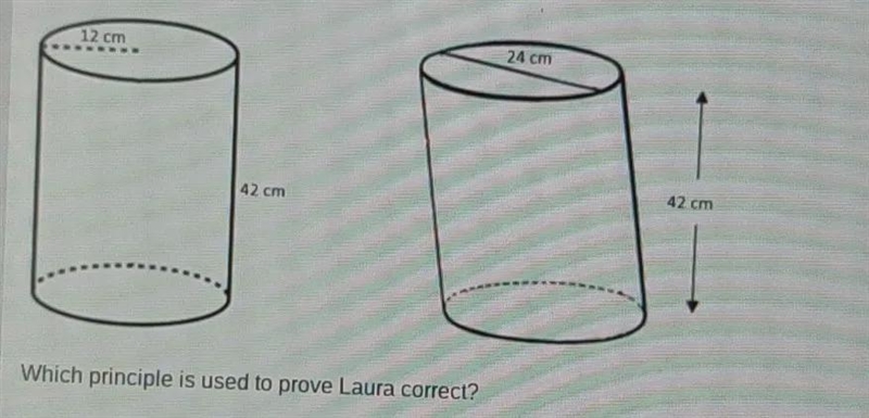 During math class Laura stated that the two cylinders shown Below have the same volume-example-1