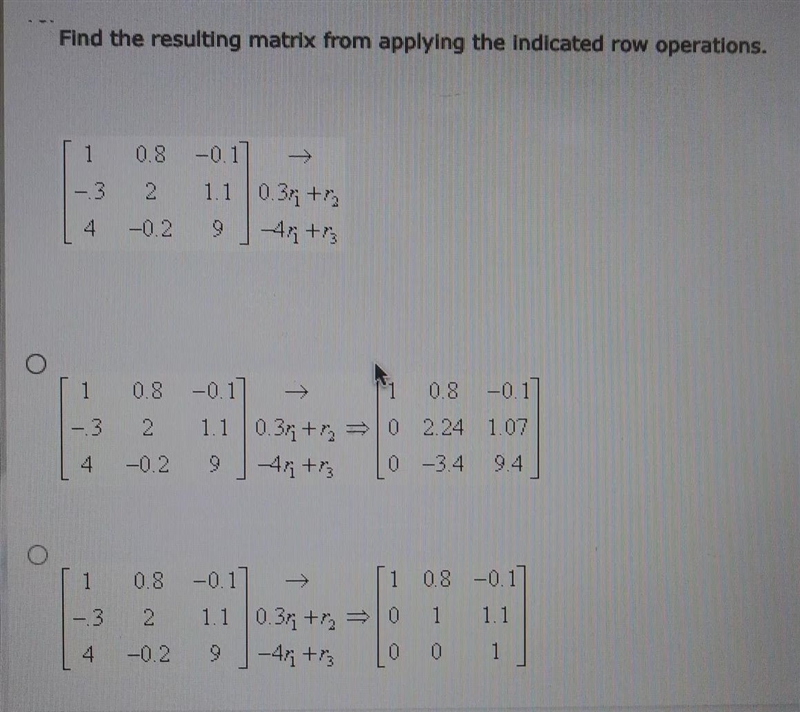 Find the redulting matrix from applying the indicated row operations.-example-1