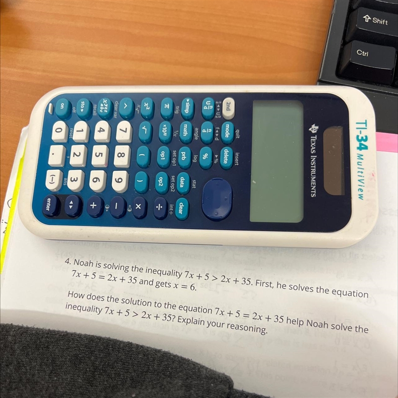 Noah is solving the inequality 7x+5>2x+35 first he solves the equation 7x+5=2x-example-1