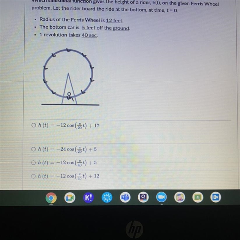 Which sinusoid all function gives the height of the rider-example-1