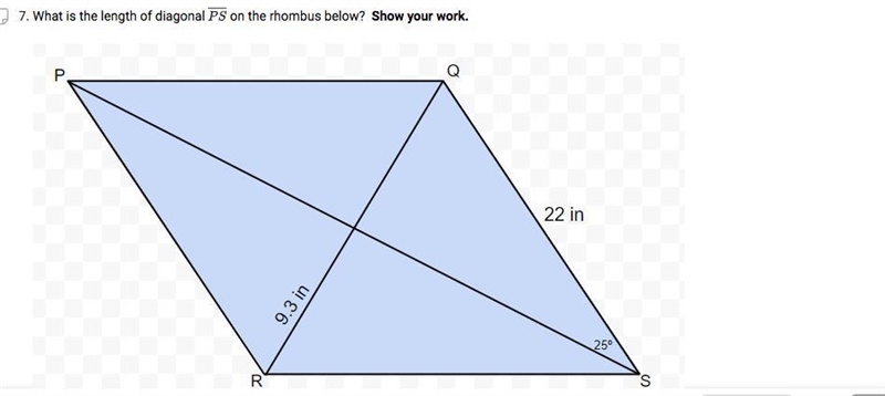 What is the length of the diagonal PS-example-1