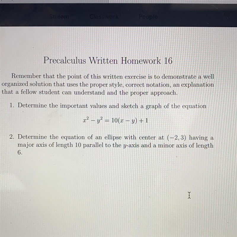 College precalc:1) determine the important values and sketch a graph of the equation-example-1