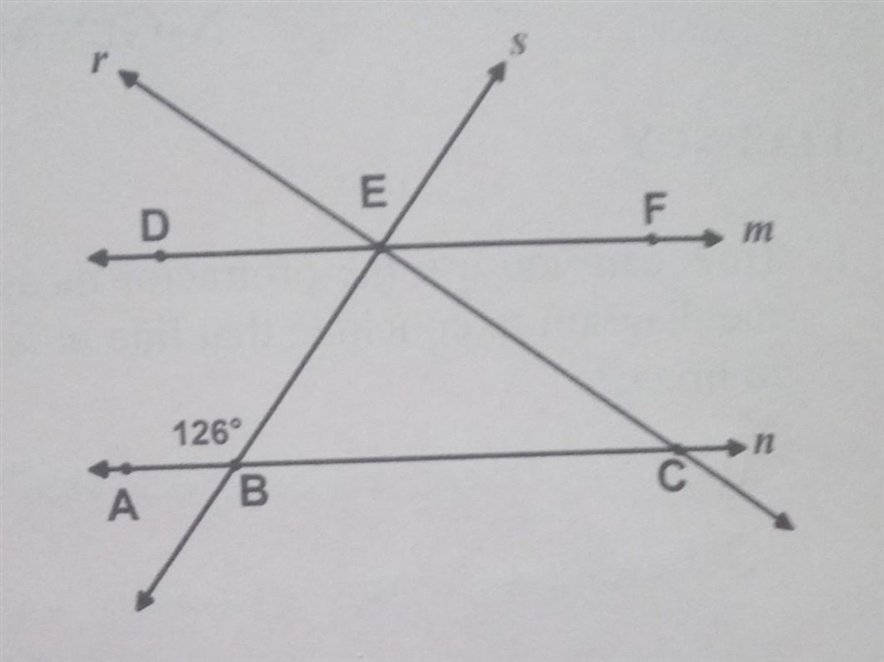 In the diagram shown, line m is parallel to line n. They are crossed by transversals-example-1