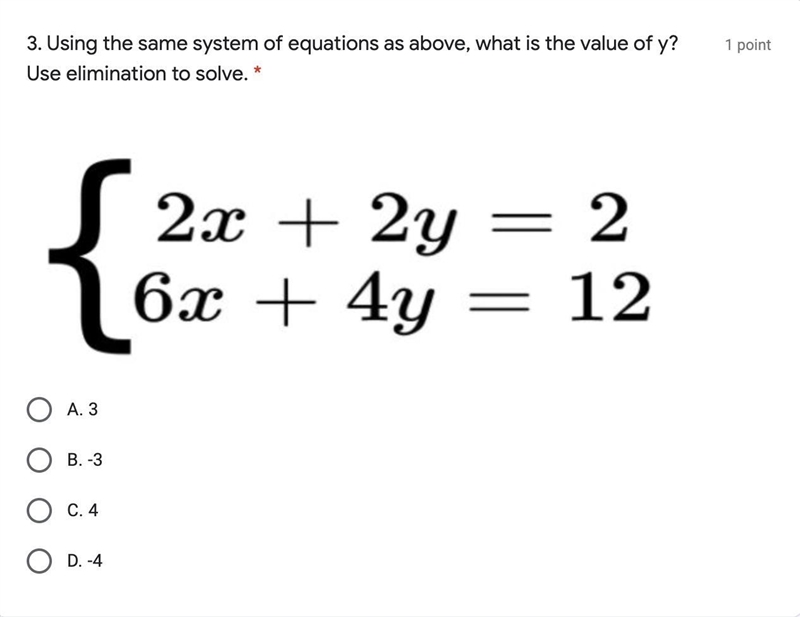 Using the same system of equations as above, what is the value of y? Use elimination-example-1