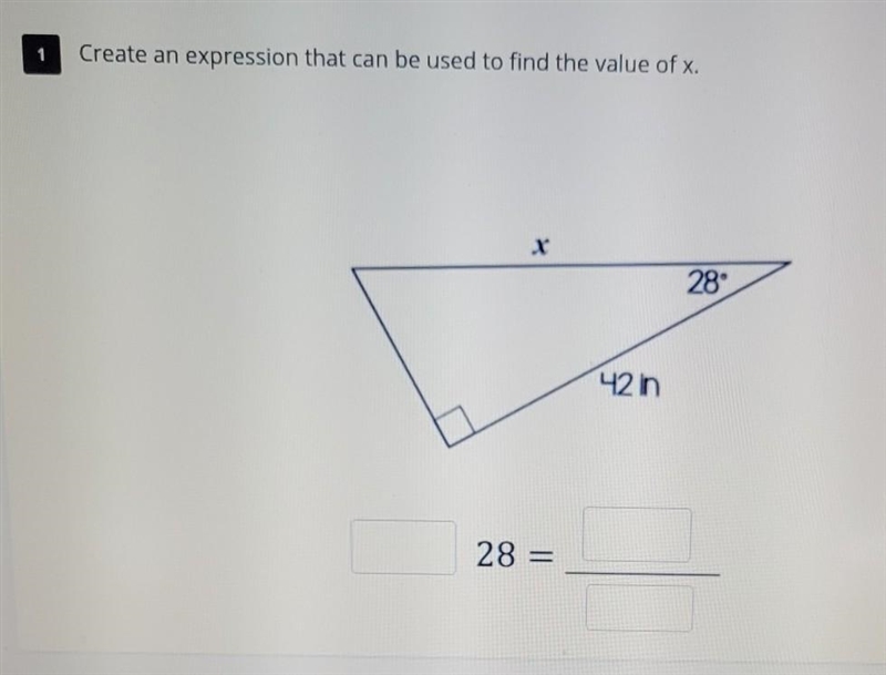 Create an expression that can be used to find the value of x-example-1