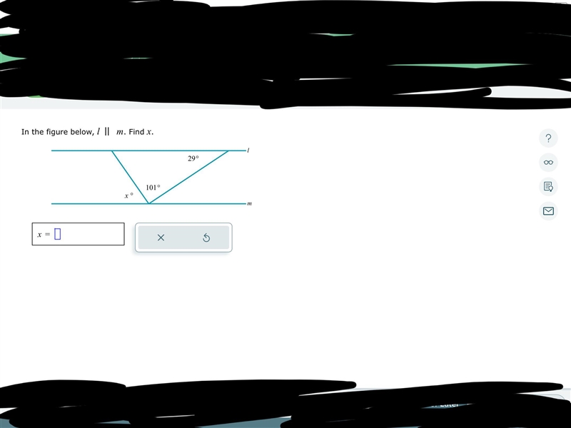 In the figure below L || M. find X-example-1