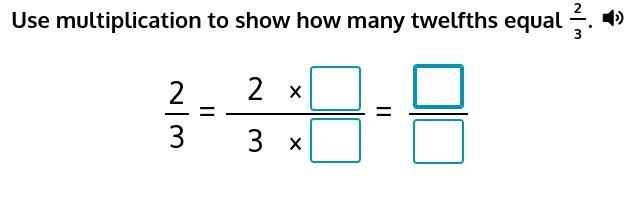 Use multiplication to show how many twelfths equal 2/3. you can get 74 points-example-1