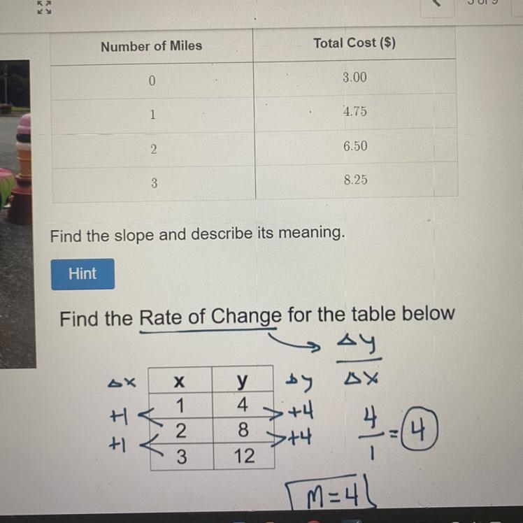 What’s the slope?Answer with this sample answer please.Sample Answer: A slope of _____ means-example-1