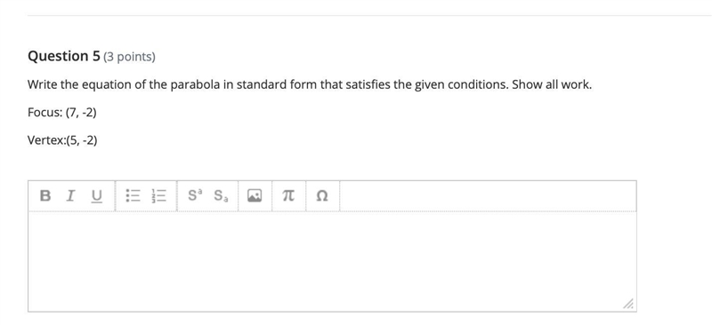 Write the equation of the parabola in standard form that satisfies the given conditions-example-1