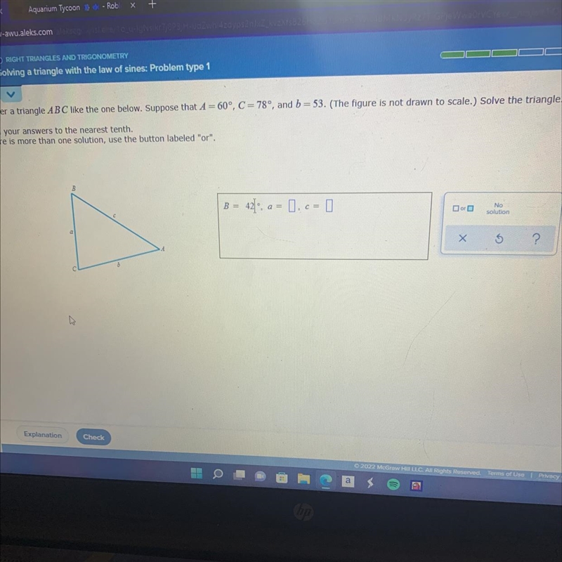 I already solved for B but i need help with line a and c-example-1