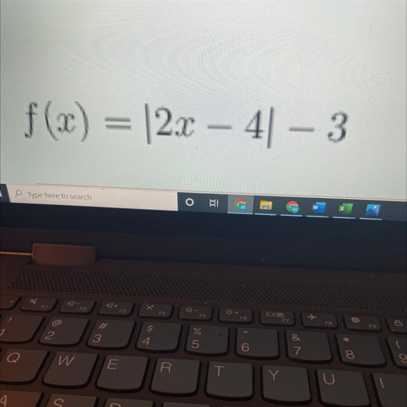 Make a sketch of the graph the absolute value equationBe sure to label the increments-example-1