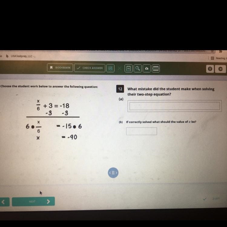 12What mistake did the student make when solvingtheir two-step equation?(a)b) If correctly-example-1