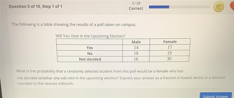 The following is a table showing the results of a pole taken on campus what is the-example-1