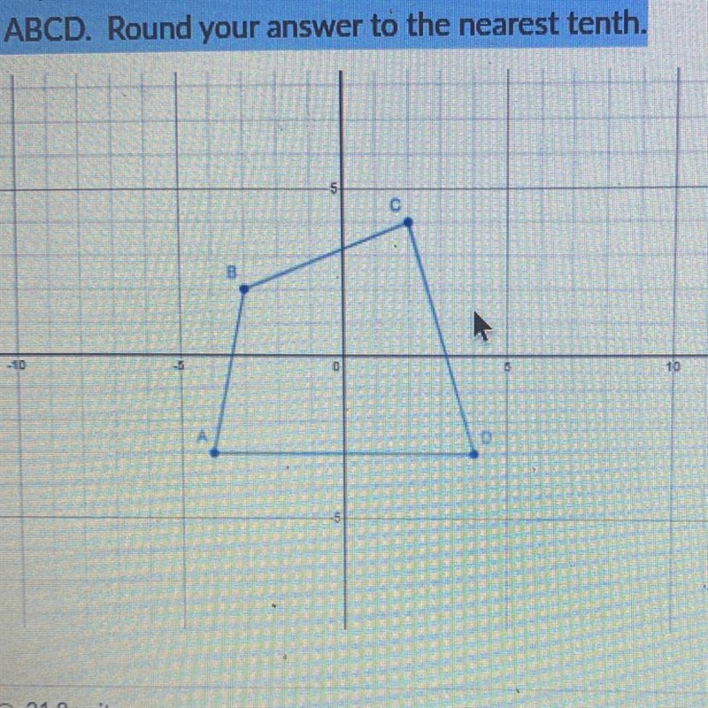 The quadrilateral ABCD has vertices A(-4, -3), B(-3, 2), C(2, 4), and D(4, -3). Find-example-1