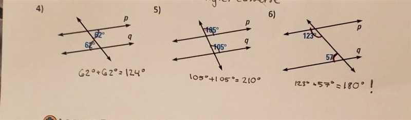 I would like answers to check please :)☆ Can you prove that lines p and q are parallel-example-1