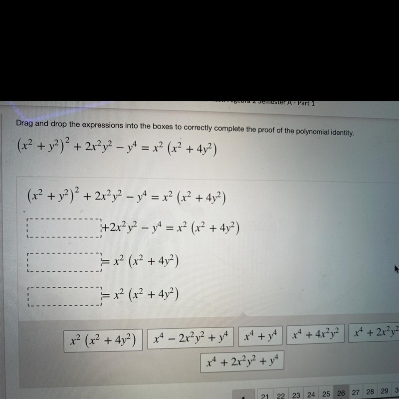 Drag and drop the expressions into the boxes to correctly complete the proof of the-example-1