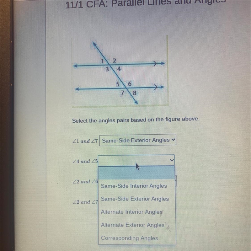 In needing help on this! I’m in a very fast rush. Only angles 4 and 5-example-1