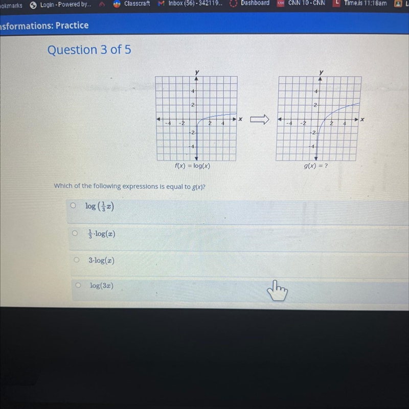 Olog(2) 3-log(z) -2 Olog(32) x + 2 2 f(x) = log(x) Which of the following expressions-example-1