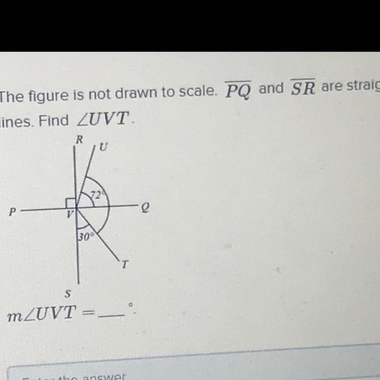 The figure is not drawn to scale. PQ and SR are straight lines. FIND-example-1