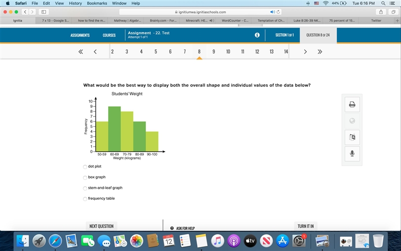 What would be the best way to display both the overall shape and individual values-example-1