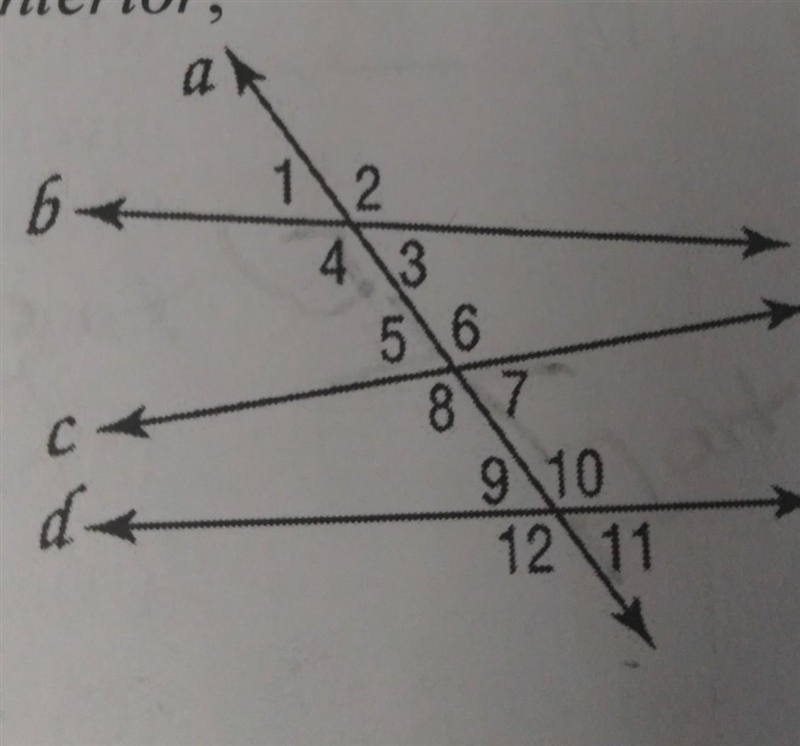 Classify the relationship between each pair of angles as alternate interior, alternate-example-1