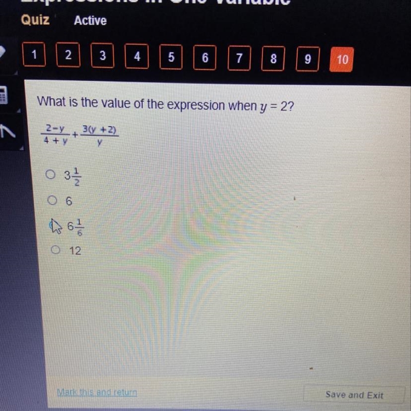 What is the value of the expression when y = 2?2-y+4 + y3(y + 2)yO 3212-example-1