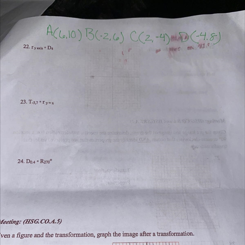 Determine the image coordinates for each transformation using the given image coordinates-example-1