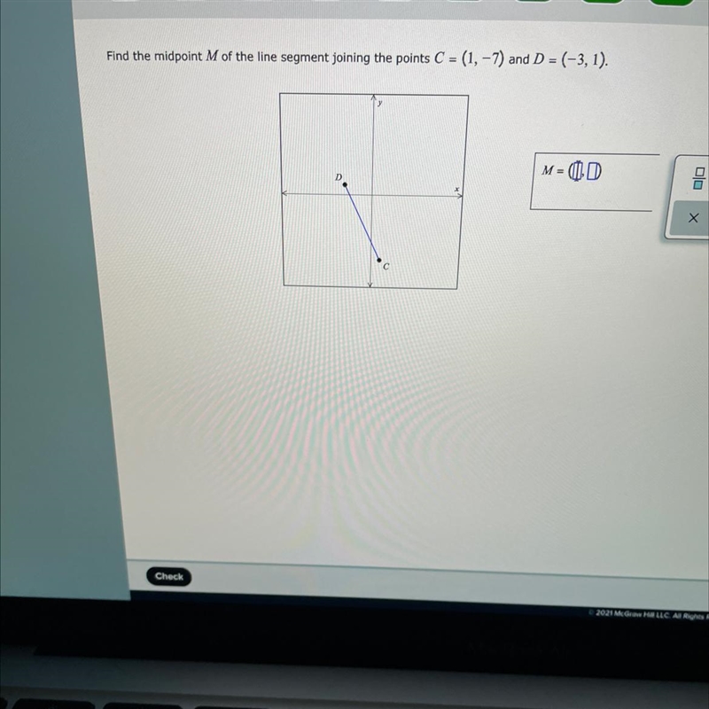 I need help finding the midpoint of MI have tried multiple times but still could not-example-1