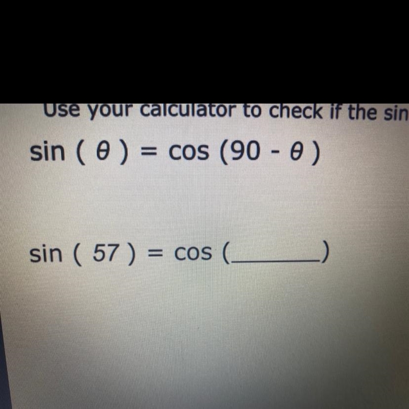 Write the complementary angel for the cosine that makes the equation equal-example-1