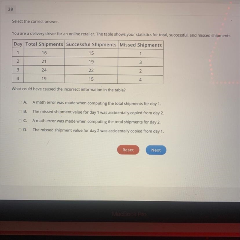 What could have caused the incorrect information in the table?-example-1