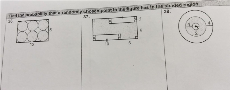 NO LINKS!!! Find the probability that a randomly chosen point in the figure lies in-example-1