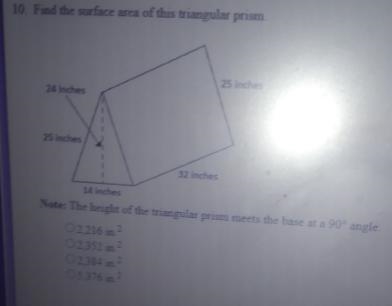 Find the surface area of this triangular prism the height of the triangular prism-example-1