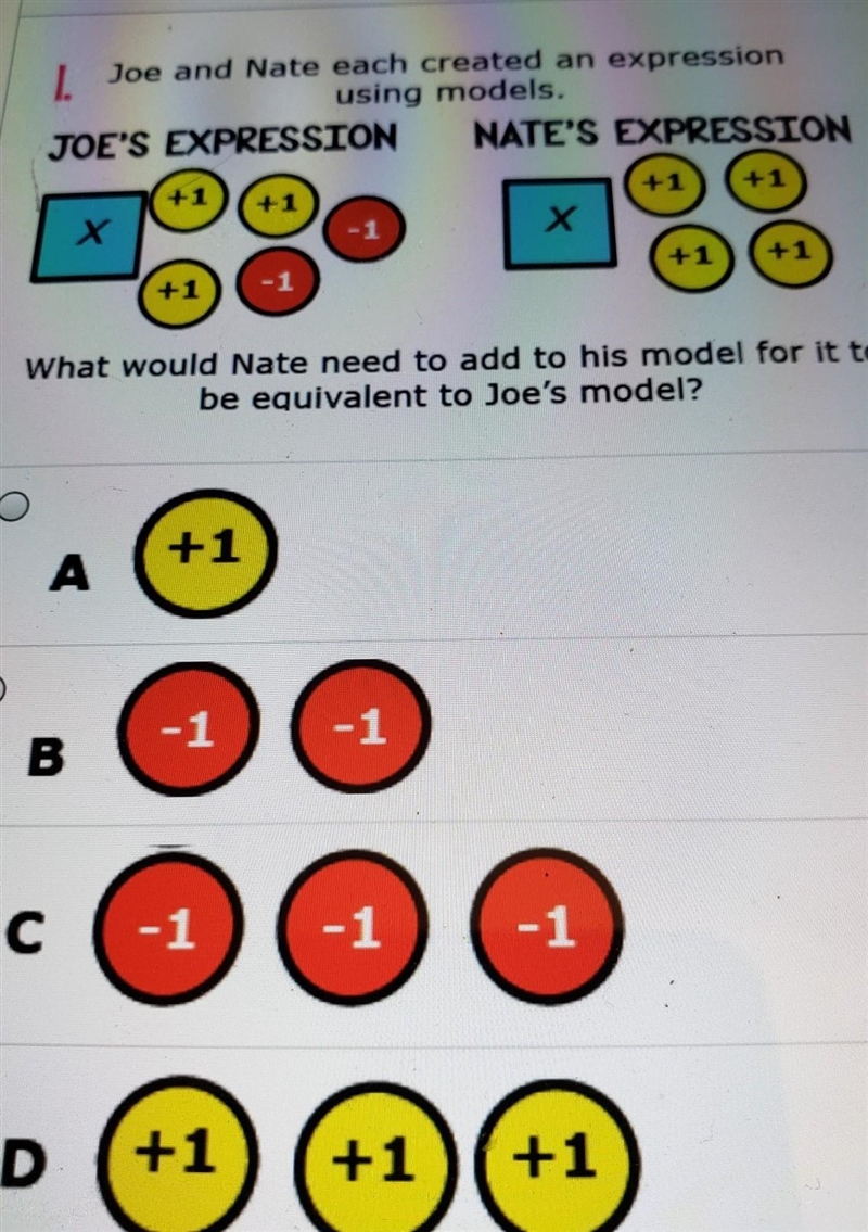 What would Nate need to add to his model for it to be equivalent to Joe's model-example-1