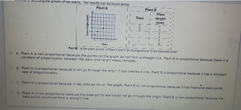 Determine the growth of plant a after 1 day .How does this compare to the growth of-example-2