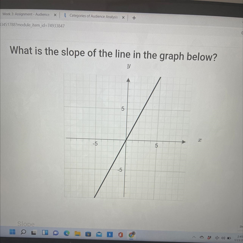 What is the slope of the line in the graph below-example-1