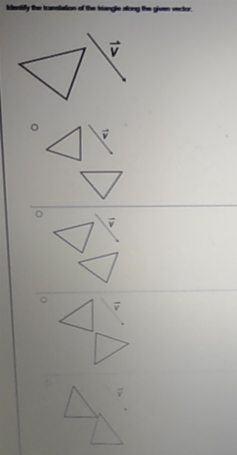 Identify the translation of the triangle along the given vector.-example-1