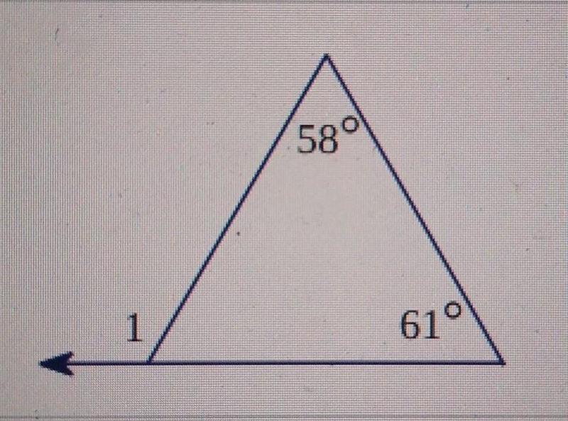 For the figure shown below find the measure of angle 1 measure of angle one=-example-1