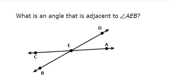 What is an angle that is adjacent to AEB-example-1