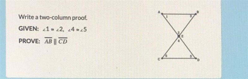 Two Column Proof. If you could write it on a piece of paper and send a picture, that-example-1