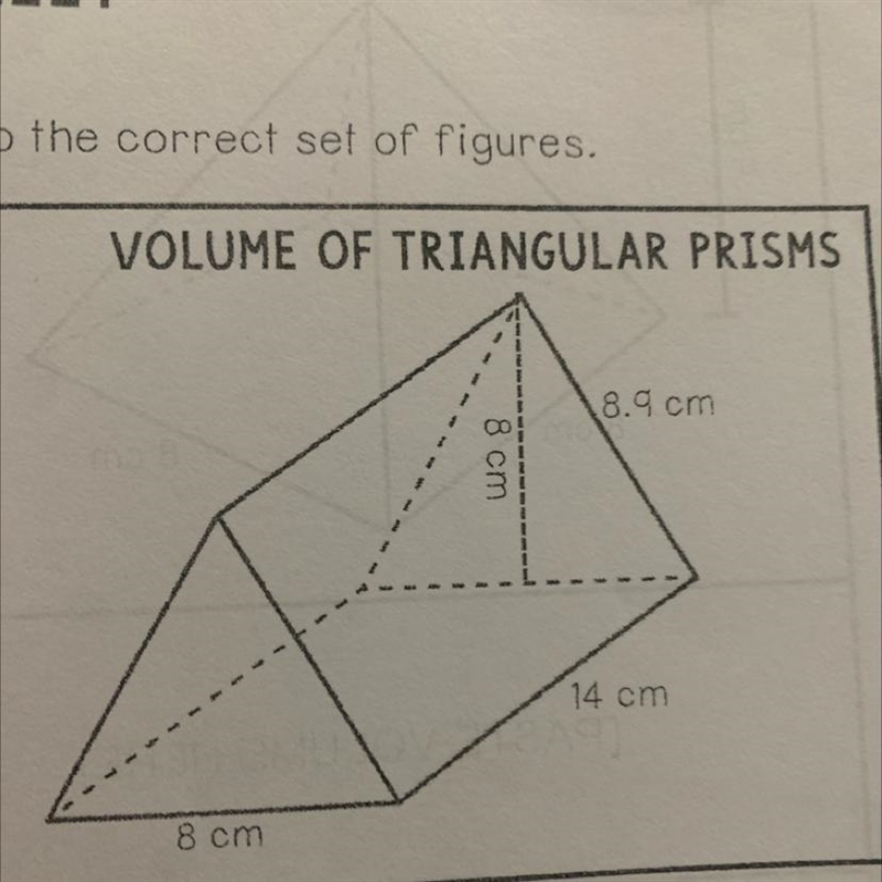 N VOLUME OF TRIANGULAR PRISMS 8.9 cm 8 cm 14 cm 8 cm-example-1