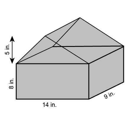 What is the volume of this figure? 2520 in³ 1638 in³ 1323 in³ 935 in³-example-1