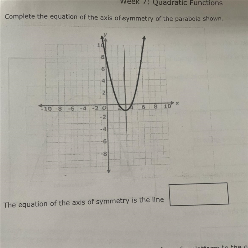 The equation of the axis of symmetry is the line ____-example-1