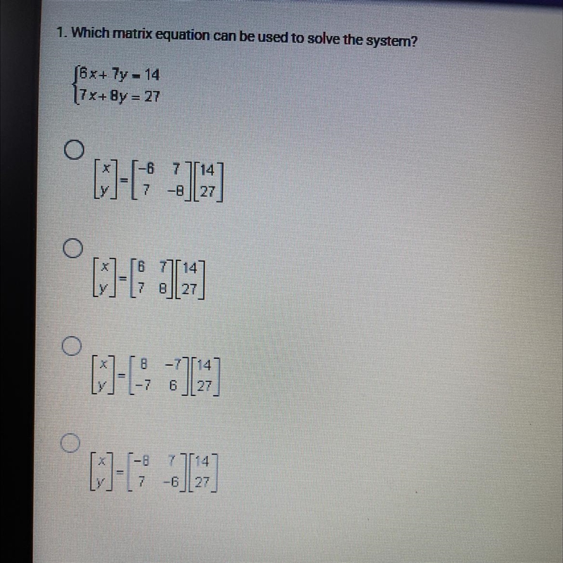 Which matrix can be used to solve the system-example-1