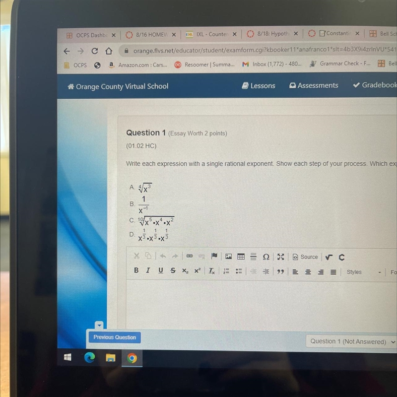 Write each expression with a single rational exponent. Show each step of your process-example-1