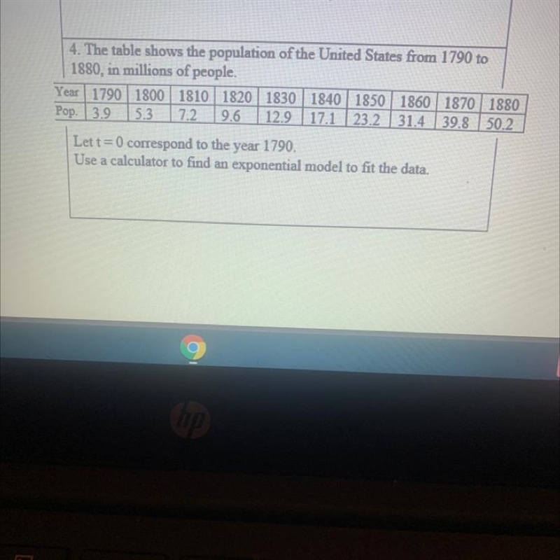 This table shows the population of the United States from 1790 to 1880, in millions-example-1