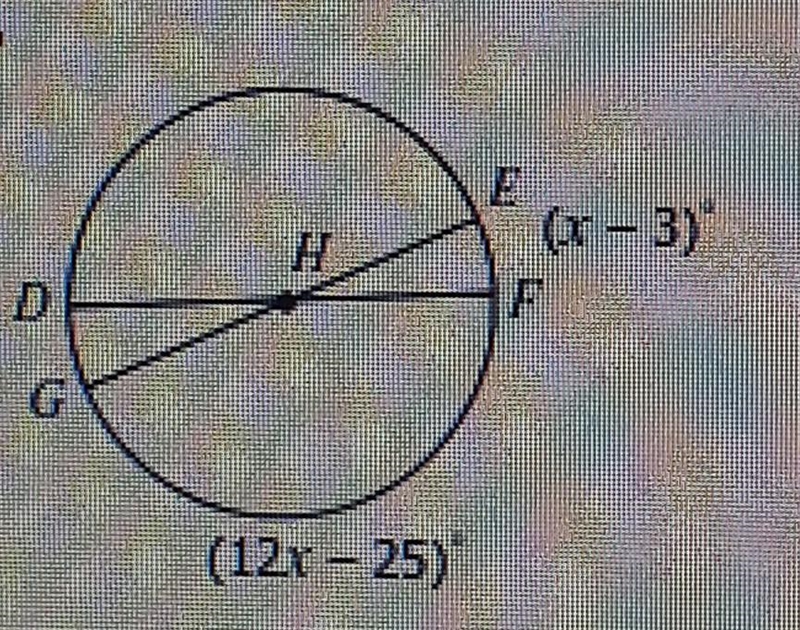 Find the value of X and each arc measurex =mDE =mEF = mDFG =-example-1