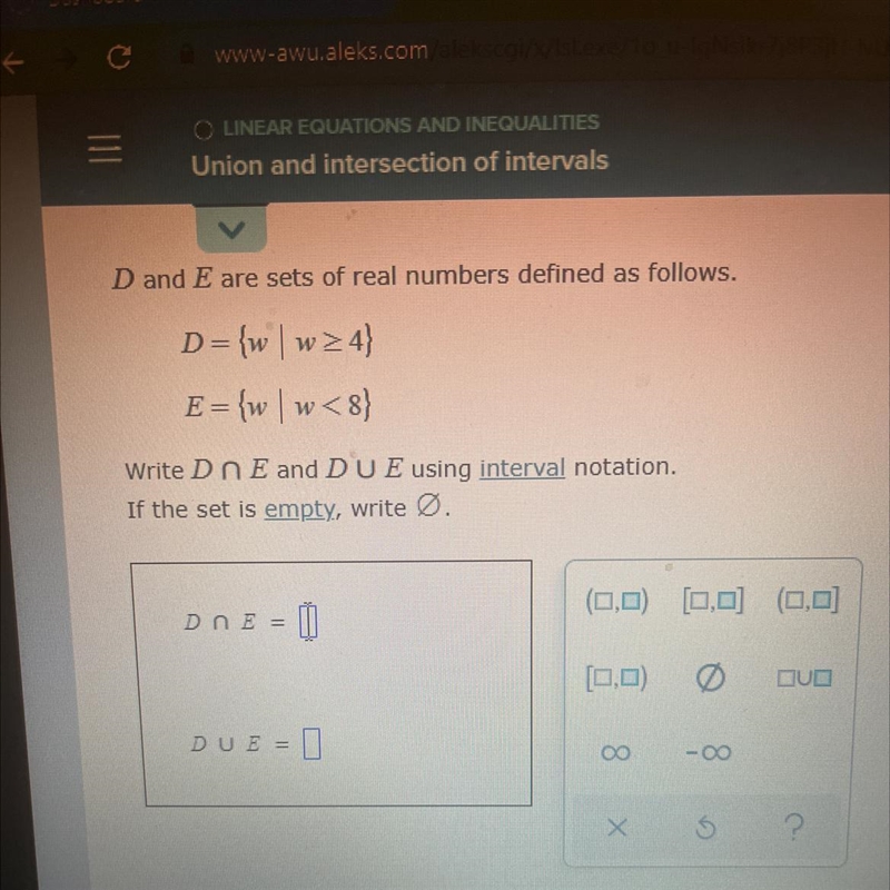 I have to use interval notation and i’m stuck on it-example-1