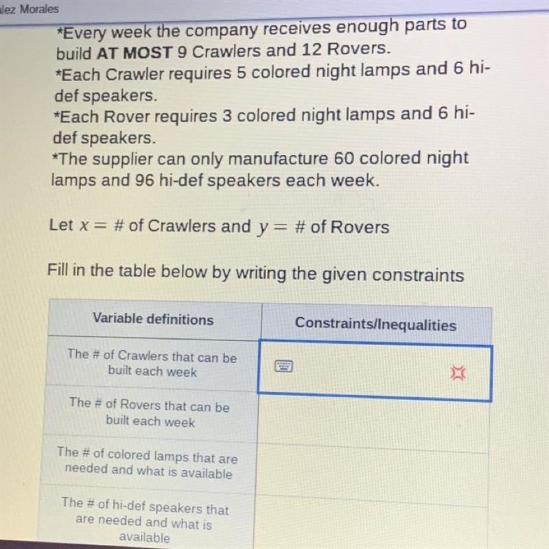 Determine the number of crawlers and rovers to make,that will maximize the company-example-1